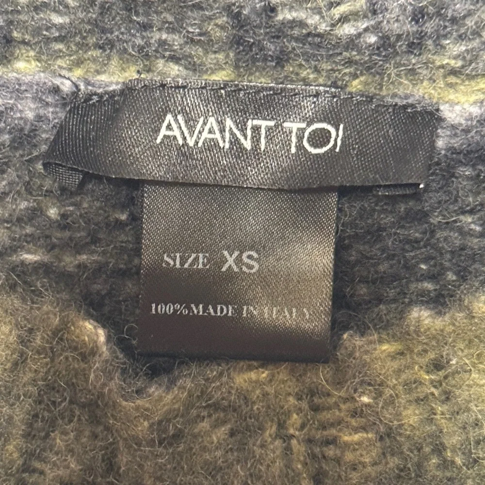 AVANTI TOI Women's Olive Green Distressed Crewneck Sweater Alpaca‎ Wool Blend XS - Picture 2 of 12